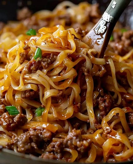 Mongolian Ground Beef Noodles