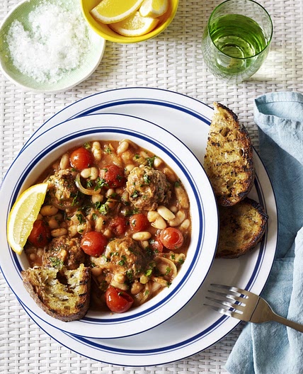 Cajun Lamb Meatballs with White Beans