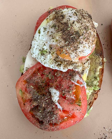 Toast with avocado and egg