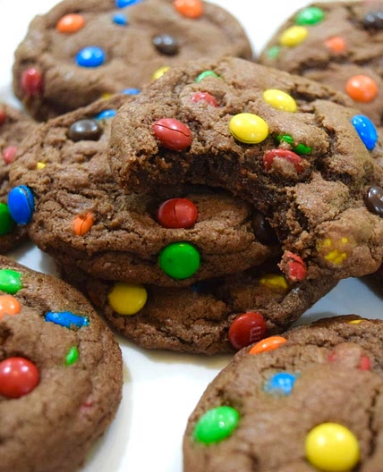 Double Chocolate M&M Cookies