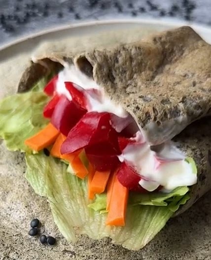 High protein black lentil wrap 