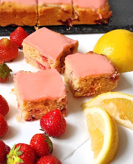 Strawberry Lemon Blondies