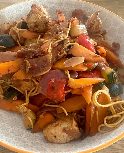 Satay chicken stir fry 