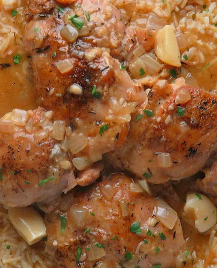 Roasted Garlic Chicken with Parmesan Gravy