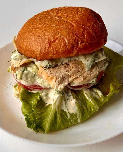 Roast Chicken Sandwich with Cucumber Coleslaw 