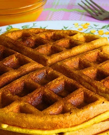 Vegan Whole Wheat Mango Waffles Recipe