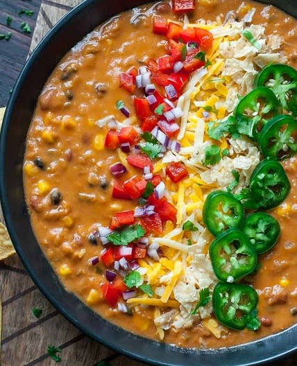 Vegetarian Lentil Tortilla Soup