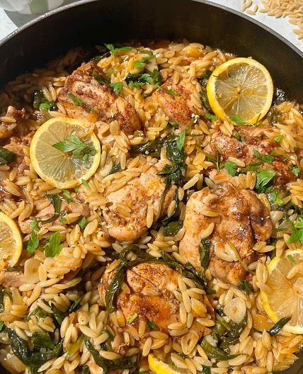 Lemon chicken orzo 