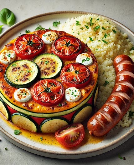 Tian chèvre tomate courgette