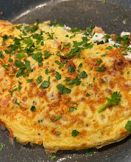 Spicy Harissa and Chickpea Omelette