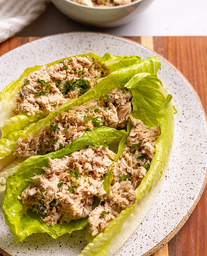 10-Minute Healthy Tuna Salad Lettuce Wraps