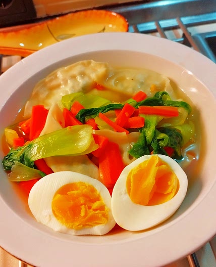 Gyoza Soup with boiled egg