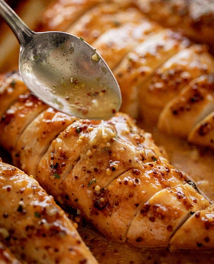 Baked Chicken Breasts with Honey Mustard Sauce