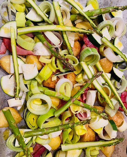 BenKat’s Warm Bacon, Potato, Leek and Asparagus Salad