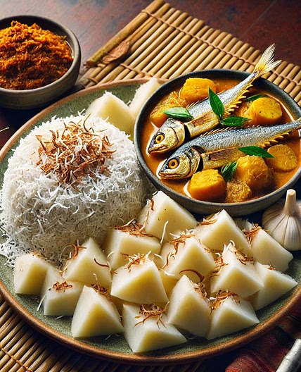 Steamed Malanga Roots with Coconut