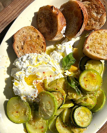 Lemon, Garlic and Chilli Braised Courgette