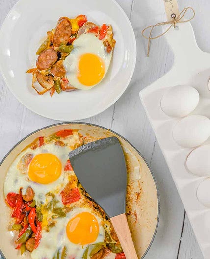 Easy Breakfast Sausage and Peppers Skillet