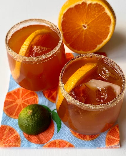 Homemade Orange  and Lime Ice Tea 