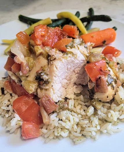 Chicken and Rhubarb Packets