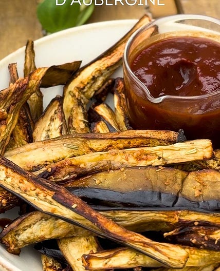 Frites d’aubergine et ketchup maison