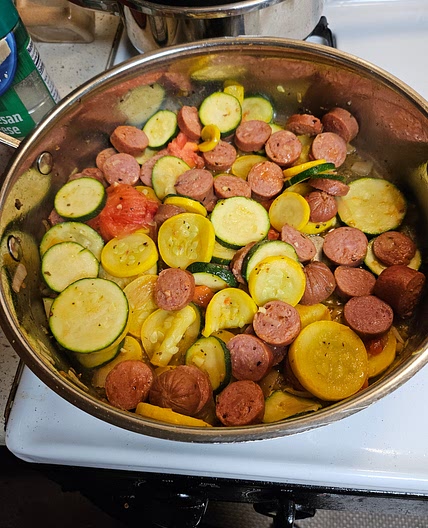 Sausage,zucchini and squash