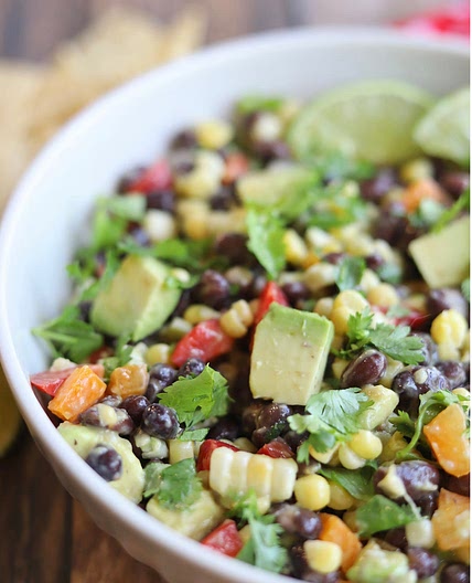 Black bean corn avocado salad