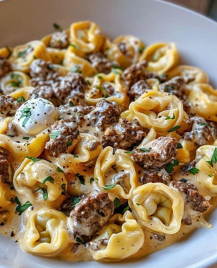 Philly Cheesesteak Tortellini Pasta