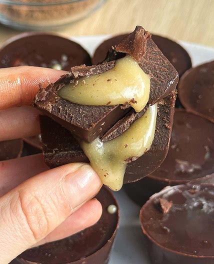 Homemade caramel chocolates 