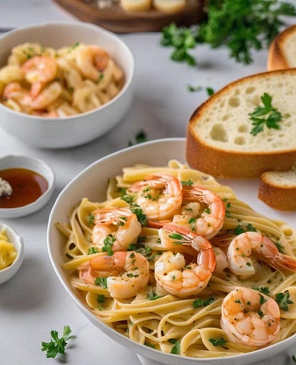 Garlic Butter shrimp pasta