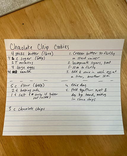 Maia's chocolate chip cookies