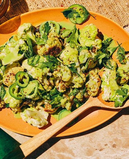 Roasted Cauli Salad With Vegan Ranch