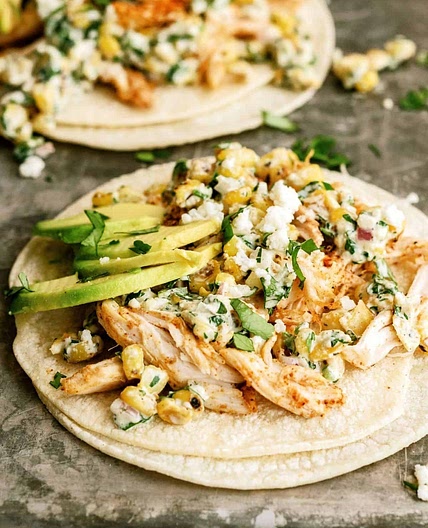Mexican Street Corn Chicken Tacos