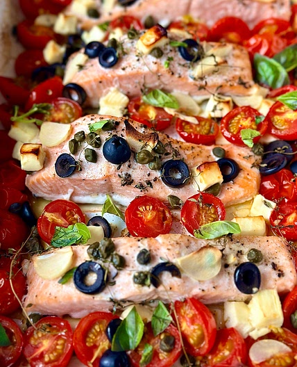 15 minute Mediterranean baked Salmon 
