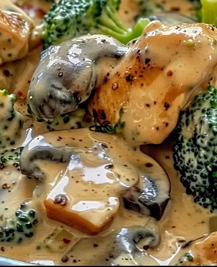 Creamy Mushroom and Broccoli  Chicken