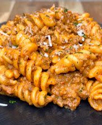 High Protein Creamy Beef Pasta
