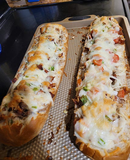 Chicken Bacon Alfredo Bread Boat