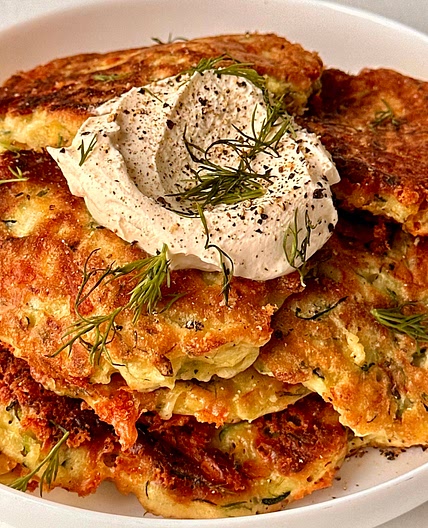 Easy Cheesy Zucchini Pancakes 