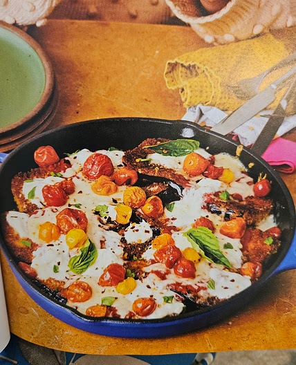 Roasted tomato and burrata eggplant parm