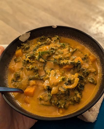 coconut red curry and sweet potato soup