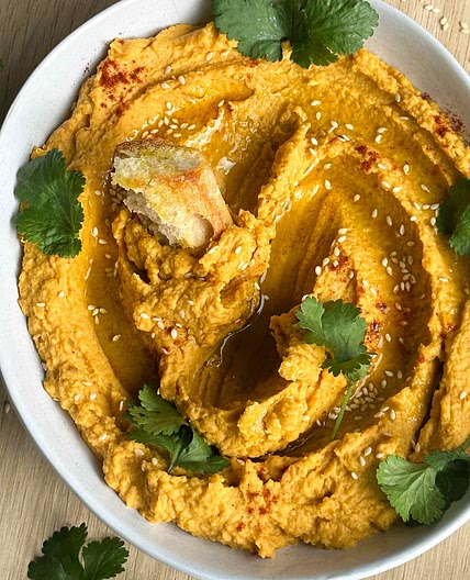 Roasted carrot and butter bean dip