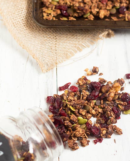 FESTIVE CHOCOLATE CRANBERRY GRANOLA