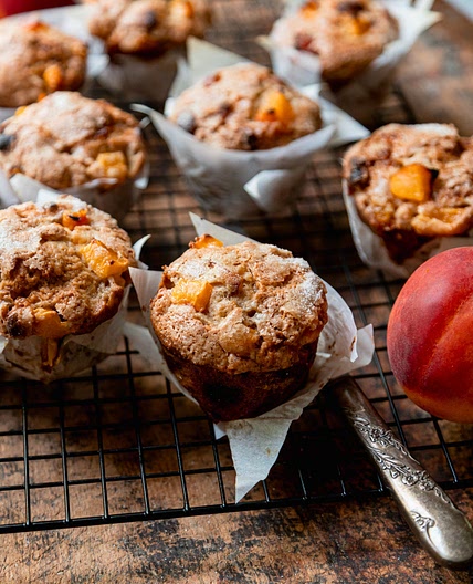 Vegan Peaches & Cream Muffins