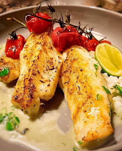 SALT & PEPPER COD WITH CILANTRO VINAIGRETTE