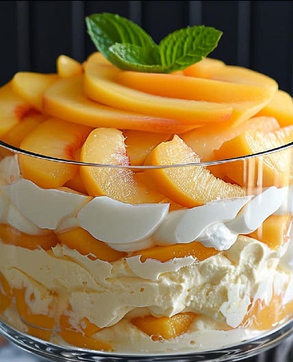 PEACHES AND CREAM TRIFLE 🍑