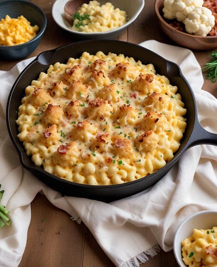 Easy Keto Cauliflower Mac and Cheese...