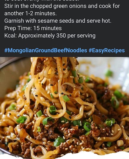 Mongolian Ground Beef Noodles