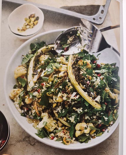 Cauliflower, pomegranate and pistachio salad - page 91