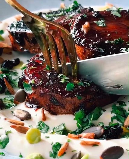Miso Glazed Melting Sweet Potato & Garlic Yoghurt