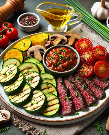 Lamelles de boeuf courgette