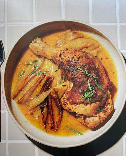 Miso Braised Chicken with Leeks